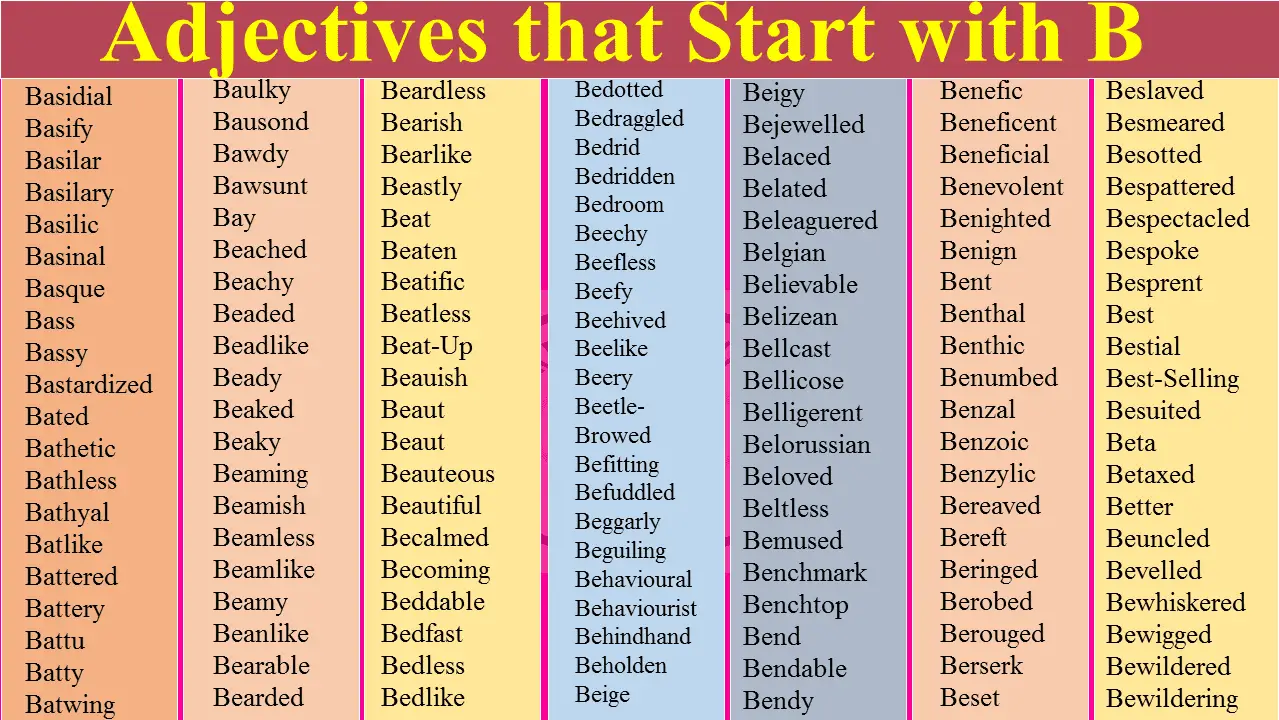 Adjectives that Start with B-2