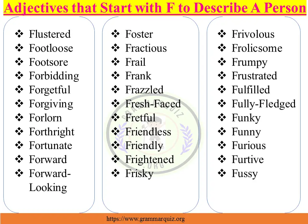 60+ F Adjectives to Describe a Person Positive 