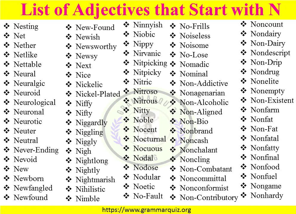 100 adjectives that start with n