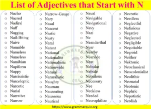 420+ Adjectives that Start with N | Adjectives with N to Describe a Person