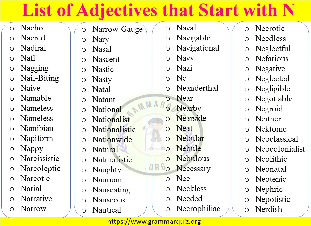 420+ Adjectives that Start with N 