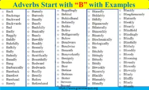 Adverbs that Start with B | 140+ Common Adverbs List with Examples
