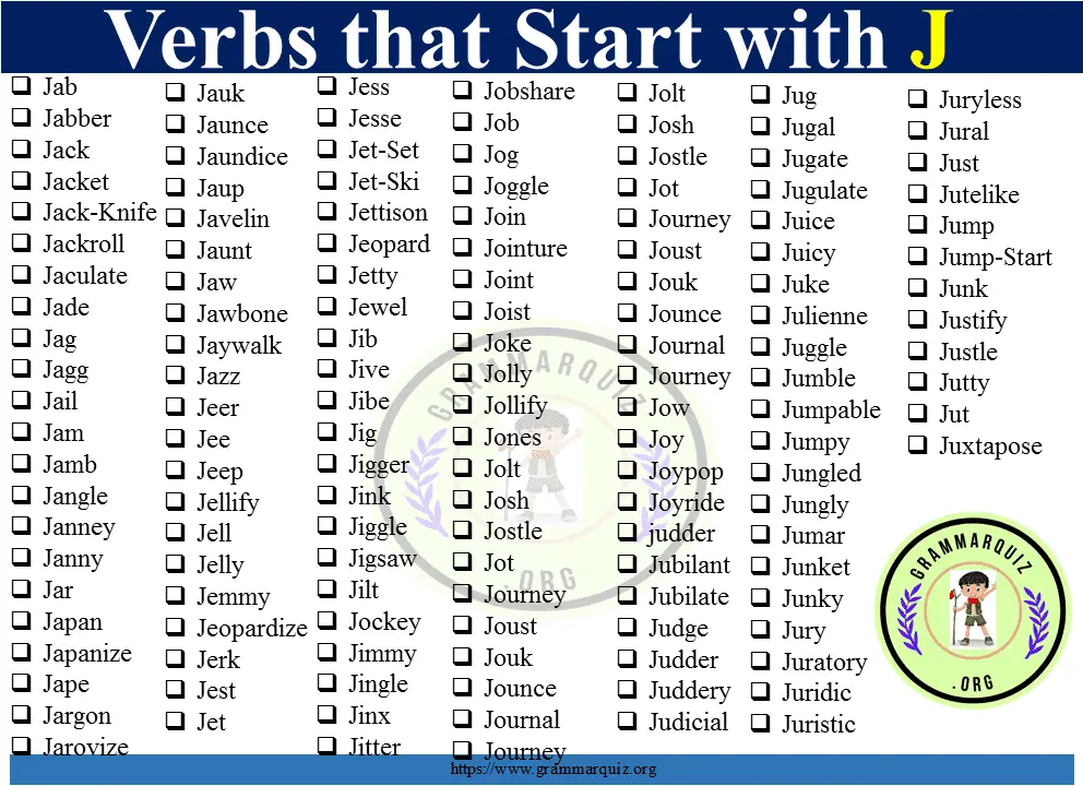 Useful Verbs that Start with J: 130+ J Verbs with Example Sentences