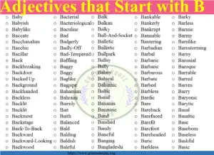 750+ Adjectives that Start with B: Useful B Adjective List