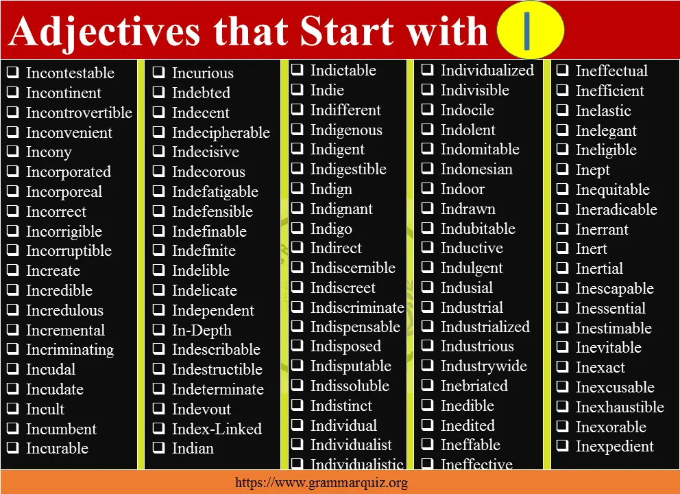 adjectives starting with l

