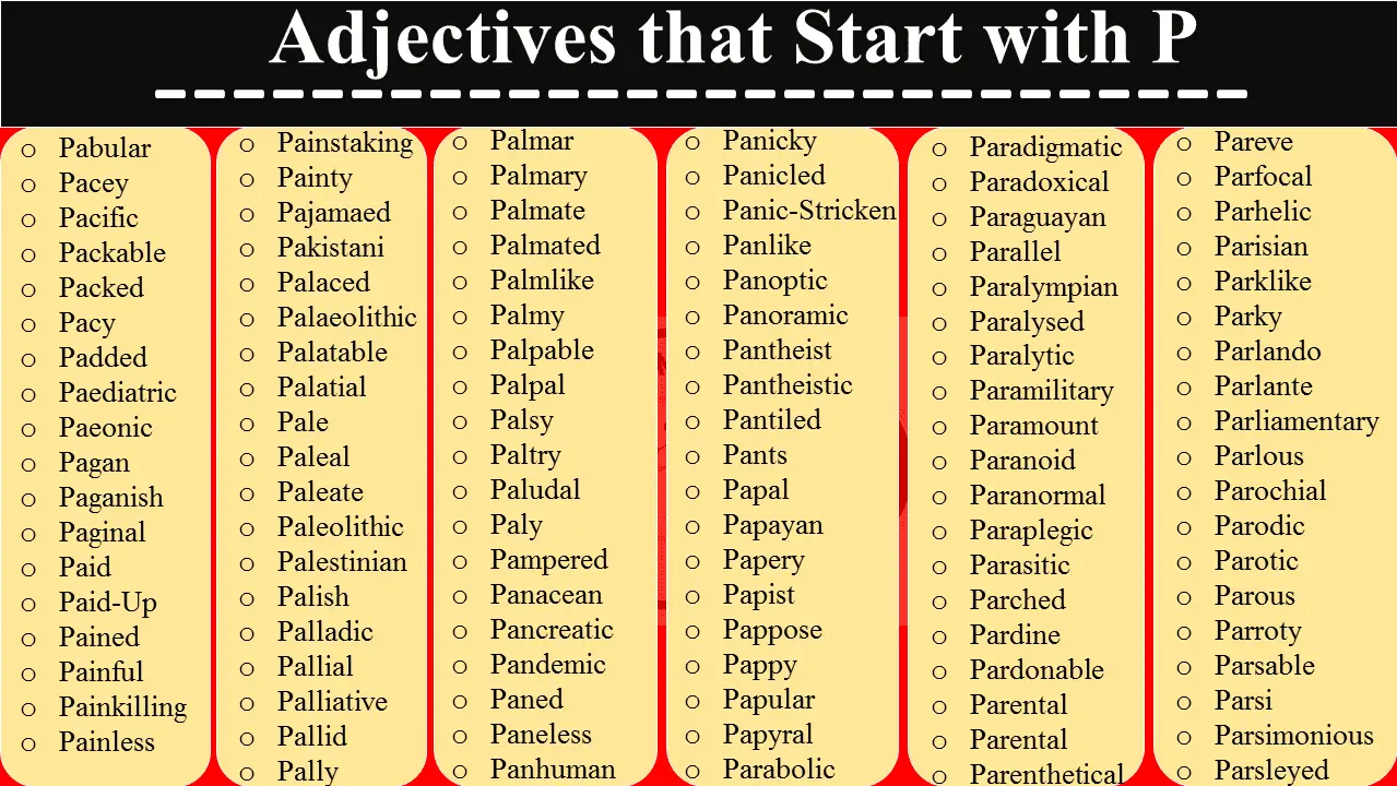 Adjectives that Start with P-1