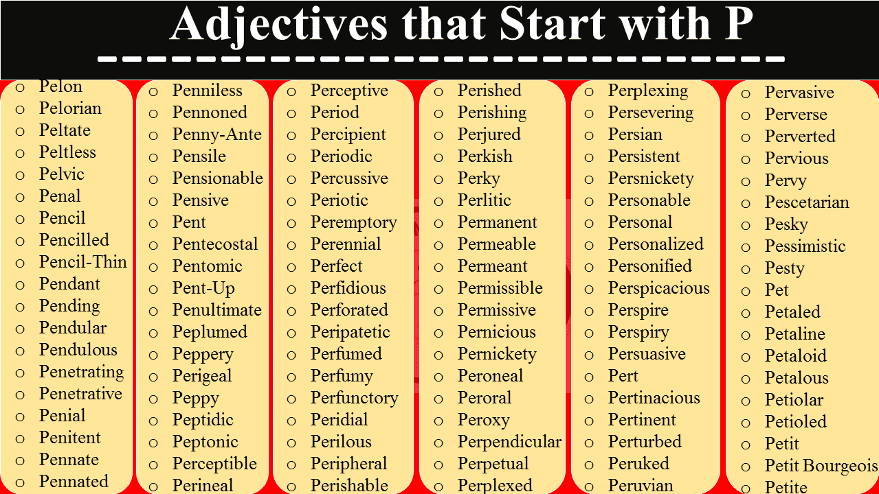 Adjectives that Start with P-3