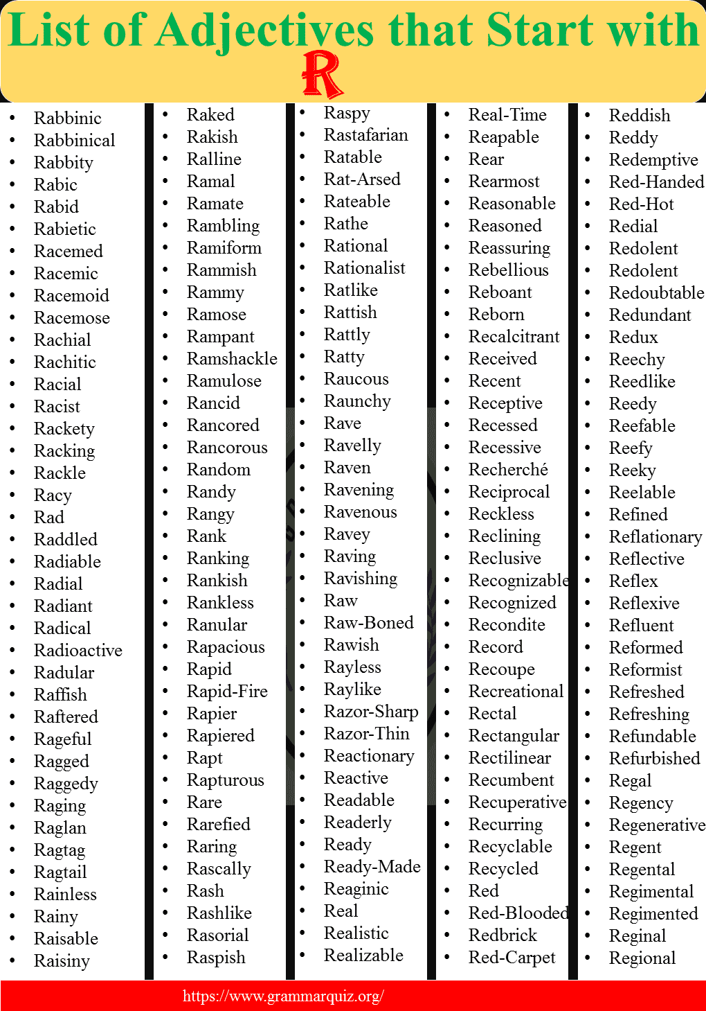 Adjectives that Start with R-1