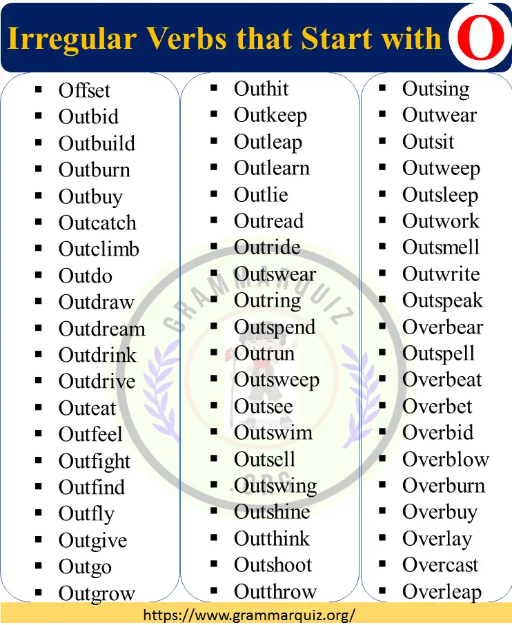 92 Irregular Verbs that Start with O