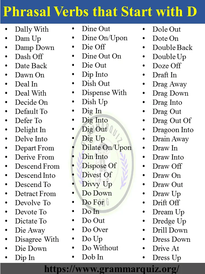 Phrasal Verbs that Start with D