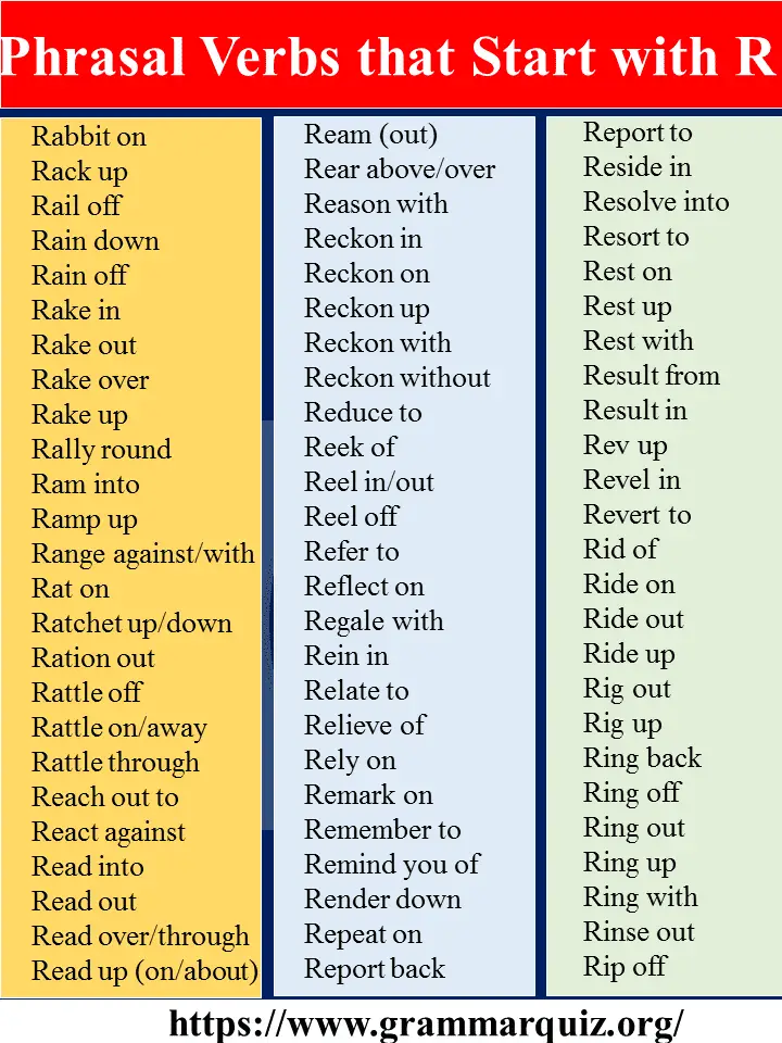 Phrasal Verbs that Start with R