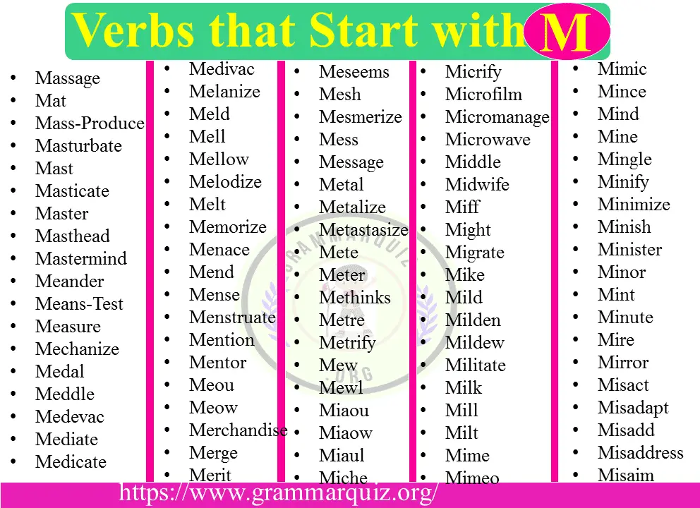Verbs that Start with M-2